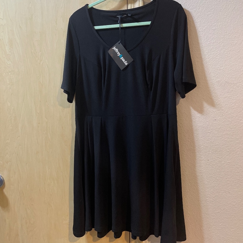 Women Large Babydoll Ballet Style Little Black Evening Dress- 23 inches from pit